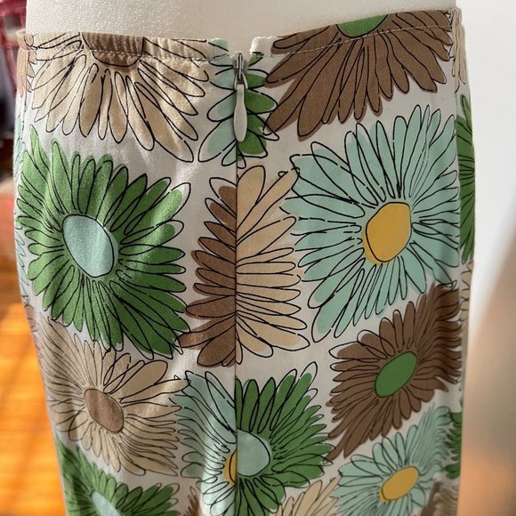 Boden A-Line Daisy Print Floral Cotton Skirt Size US 4L/UK 8L - Picture 3 of 9